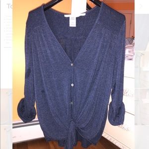 Dark Blue Button Down w/ Knot